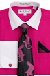 Fuschia Pink Mens Dress Shirts Button Up Shirt for Men