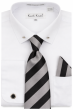 White Button Down Dress Shirt For Men Tie Bar