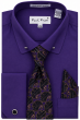 Purple Mens Dress Shirts Button Up Shirt for Men