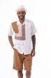 Montique Men's 2 Piece Short Set Walking Suit - Triple Square Pattern
