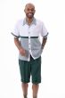 Montique Men's 2 Piece Short Set Walking Suit - Light Houndstooth