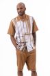 Montique Men's 2 Piece Short Set Walking Suit - Painted Stripes