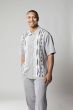 Silversilk Men's 2 Piece Short Sleeve Walking Suit - Abstract Stripe Pattern