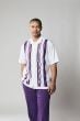 Silversilk Men's 2 Piece Short Sleeve Walking Suit - Wavy Stripe Pattern