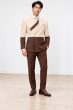 Statement Men's Outlet 2 Piece 100% Wool Modern Fit Double Breasted Suit - Two Tone Jacket