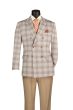 Tan Blazer Double Breasted Suit Jacket Peak Lapel Stretch Fabric Machine Washable