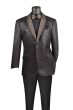 Vinci Men's 2 Button Sport Coat - Faux Leather Trim