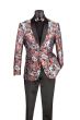 Vinci Men's 2 Button Sport Coat  - Floral Tri-Color