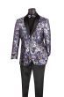 Vinci Men's 2 Button Sport Coat  - Floral Tri-Color