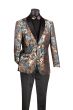 Vinci Men's 2 Button Sport Coat  - Floral Tri-Color