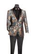 CCO Men's Outlet 2 Button Sport Coat  - Floral Tri-Color