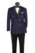 Navy Blazer Double Breasted Sport Coat Peak Lapel