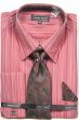 Avanti Uomo Men's Outlet French Cuff Dress Shirt Set - Gradient Stripes