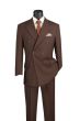 CCO Men's 2 Piece Poplin Double Breasted Outlet Solid Suit