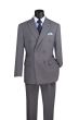 CCO Men's 2 Piece Poplin Double Breasted Outlet Solid Suit