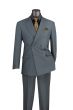 Vinci Men's 2 Piece Poplin Double Breasted Discount Solid Suit