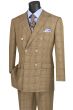 CCO Men's Outlet 2 Piece Double Breasted Suit - Fashion Glen Plaid
