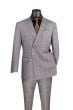CCO Men's 2 Piece Double Breasted Outlet Suit - Glen Plaid