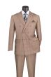 Vinci Men's 2 Piece Double Breasted Suit - Glen Plaid