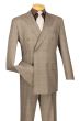 CCO Men's 2 Piece Double Breasted Outlet Suit - Glen Plaid