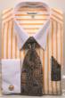 Daniel Ellissa Men's French Cuff Shirt Set - Fashion Bold Stripes