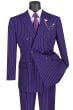 Vinci Men's 2 Piece Double Breasted Suit - Banker Pinstripe