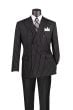 Vinci Men's 2 Piece Double Breasted Suit - Banker Pinstripe