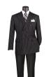 CCO Men's Outlet 2 Piece Double Breasted Pinstripe Suit - Adjustable Waistband