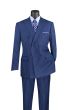 Vinci Men's 2 Piece Double Breasted Pinstripe Suit - Adjustable Waistband