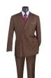 Vinci Men's 2 Piece Double Breasted Suit - Banker Pinstripe