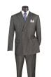 Vinci Men's 2 Piece Double Breasted Suit - Banker Pinstripe