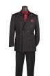 Black Double Breasted Suit Gangster Stipe Suit Peak Lapel