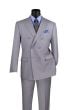 Vinci Men's 2 Piece Double Breasted Suit - Adjustable Waistband 