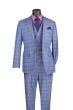 Blue Suit Three Piece Suits Mens Suits Double Breasted Vest