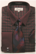 Fratello Men's French Cuff Dress Shirt Set - Two Tone Windowpane