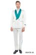 Tazio Men's 2 Piece Skinny Fit Suit - Bold Color Accents