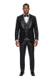 Black Suit Three Piece Mens Suits Slim Fit Suits