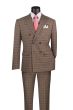 Vinci Men's 2 Piece Modern Fit Suit - Glen Plaid