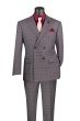 Vinci Men's 2 Piece Modern Fit Suit - Glen Plaid