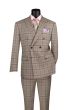 Vinci Men's 2 Piece Modern Fit Suit - Glen Plaid