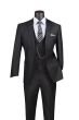 CCO Men's Outlet 3 Piece Modern Fit Suit - Tone on Tone Accents