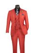 Red Suits for Men Double Breasted Vest Peak Lapel