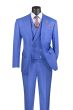 Vinci Men's 3 Piece Wool Feel Modern Fit Suit - Double Breasted Vest