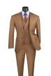 Vinci Men's 3 Piece Wool Feel Modern Fit Suit - Double Breasted Vest