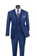 Vinci Men's 3 Piece Wool Feel Modern Fit Suit - Double Breasted Vest