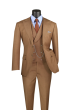 CCO Men's Outlet 3 Piece Wool Feel Modern Fit Suit - Double Breasted Vest