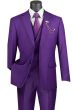 CCO Men's Outlet 3 Piece Modern Fit Suit - Bold Solid Colors