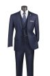 Vinci Men's 3 Piece Modern Fit Suit With Adjustable Waistband - Bold Solid Colors