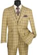 Vinci Men's 3 Piece Modern Fit Suit - Bold Windowpane