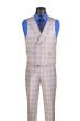 CCO Men's Outlet 3 Piece Modern Fit Suit - Electric Windowpane